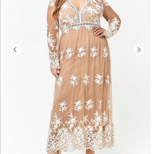 Forever 21 Lace Embroidered Maxi Dress Sz 3X